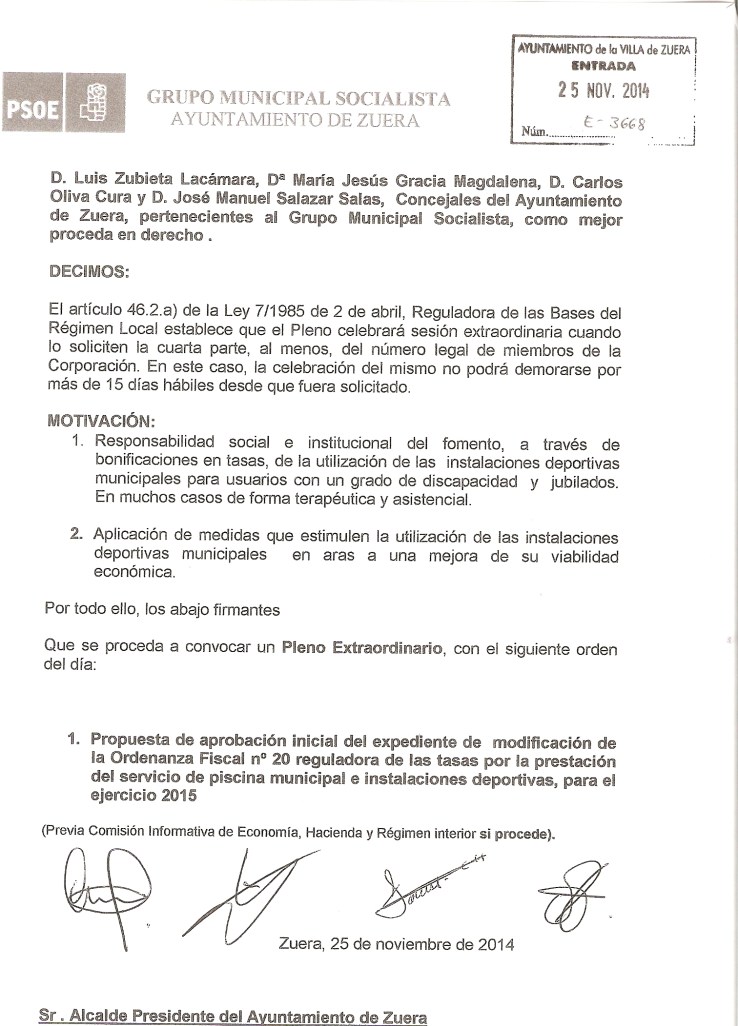 Pleno extraordinario