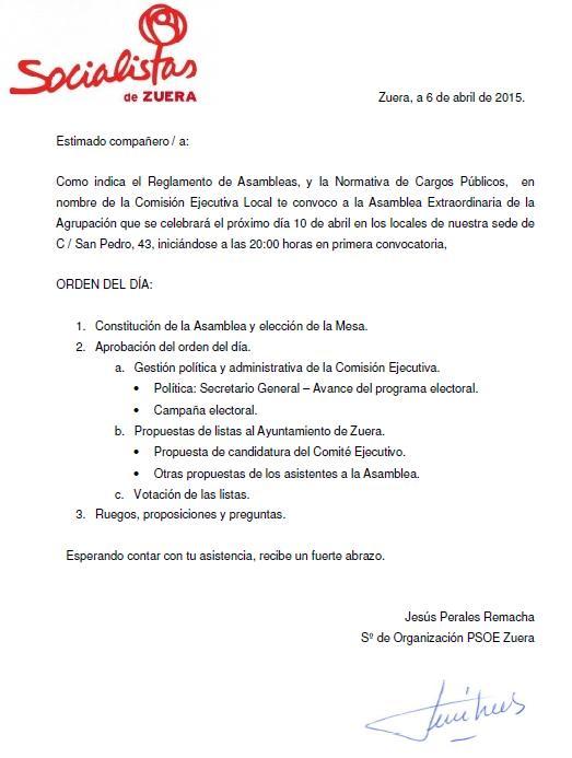 Convocatoria marzo 2015